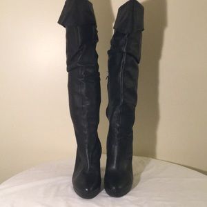 Jessica Simpson Tulip Black Leather Knee Boots